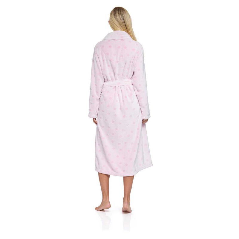 La Marquise Plush Polka Shawl Collar Robe image number 1